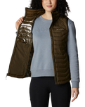 The Columbia Womens Powder Lite Gilet in Olive Green