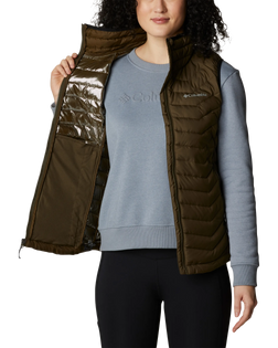 The Columbia Womens Powder Lite Gilet in Olive Green