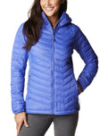 The Columbia Womens Powder Pass Hooded Jacket in Purple Lotus & Nocturnal