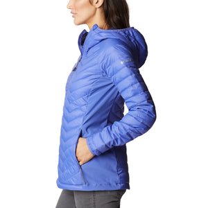 The Columbia Womens Powder Pass Hooded Jacket in Purple Lotus & Nocturnal