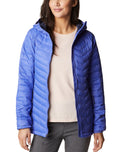 The Columbia Womens Powder Pass Hooded Jacket in Purple Lotus & Nocturnal