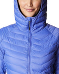 The Columbia Womens Powder Pass Hooded Jacket in Purple Lotus & Nocturnal