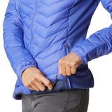 The Columbia Womens Powder Pass Hooded Jacket in Purple Lotus & Nocturnal