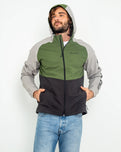 The Columbia Mens Panther Creek Jacket in Canteen, Flint Grey & Black