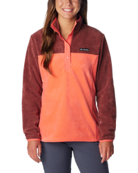 The Columbia Womens Benton Springs Half Snap Pullover Fleece Jacket in Juicy & Spice