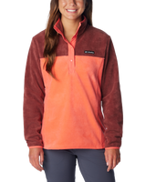 The Columbia Womens Benton Springs Half Snap Pullover Fleece Jacket in Juicy & Spice