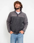 The Columbia Mens Steen Mountain Shirt Fleece Jacket in Charcoal Heather & Shark