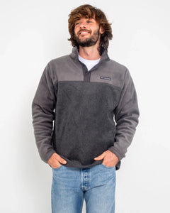 The Columbia Mens Steen Mountain Shirt Fleece Jacket in Charcoal Heather & Shark