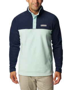 The Columbia Mens Steens Mountain Half Snap Fleece Jacket in Spray & Collegiate Navy