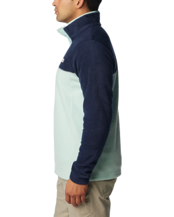 The Columbia Mens Steens Mountain Half Snap Fleece Jacket in Spray & Collegiate Navy