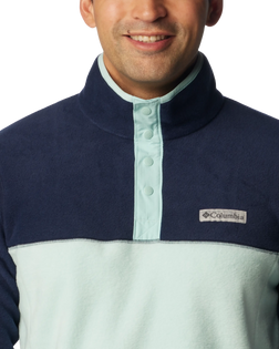 The Columbia Mens Steens Mountain Half Snap Fleece Jacket in Spray & Collegiate Navy