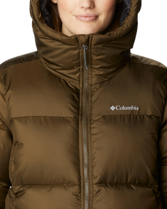 The Columbia Womens Puffect Mid Hooded Jacket in Olive Green