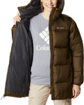 The Columbia Womens Puffect Mid Hooded Jacket in Olive Green