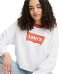 The Levi's® Womens Vintage Raglan Sweatshirt in White & Orange Rust