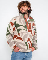 The Columbia Mens Helvetia Half Snap Fleece Jacket in Flint Grey Floristic, Auburn & Canteen