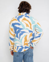 The Columbia Mens Helvetia Half Snap Fleece Jacket in Chalk Floristic, Light Camel & Skyler