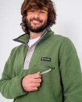 The Columbia Mens Helvetia Half Snap Fleece Jacket in Canteen, Flint Grey & Shark