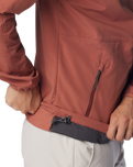 The Columbia Mens Tall Heights Hooded Softshell Jacket in Auburn & Spice Ripstop