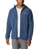 The Columbia Mens Tall Heights Hooded Softshell Jacket in Dark Mountain & Collegiate Navy Ripstop