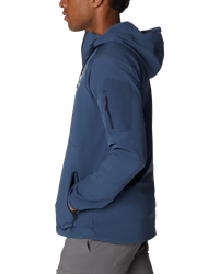 The Columbia Mens Tall Heights Hooded Softshell Jacket in Dark Mountain & Collegiate Navy Ripstop