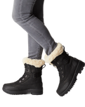 The Sorel Womens Torino II Parc Boots in Black & Sea Salt