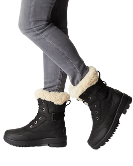 The Sorel Womens Torino II Parc Boots in Black & Sea Salt