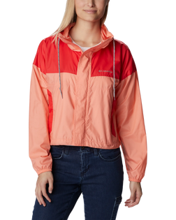 The Columbia Womens Flash Challenger Jacket in Coral Reef & Red Hibiscus