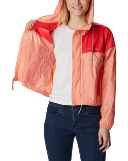 The Columbia Womens Flash Challenger Jacket in Coral Reef & Red Hibiscus