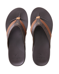 The Rip Curl Mens Soft Top Flip Flops in Brown & Tan