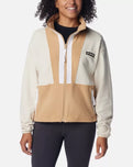 Back Bowl Zip Fleece Jacket in Chalk, Canoe & White