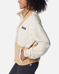 Back Bowl Zip Fleece Jacket in Chalk, Canoe & White