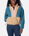 Back Bowl Zip Fleece Jacket in Cloudburst, Canoe & Salmon Rose