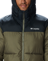 The Columbia Mens Puffect Hooded Jacket in Stone Green & Black