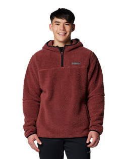 The Columbia Mens Rugged Ridge III Sherpa Pullover Hoodie in Spice