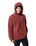 The Columbia Mens Rugged Ridge III Sherpa Pullover Hoodie in Spice