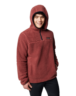 The Columbia Mens Rugged Ridge III Sherpa Pullover Hoodie in Spice