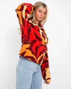 The Columbia Womens Helvetia Cropped Half Snap Fleece Jacket in Spice Floristic, Sunkissed & Juicy