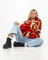 The Columbia Womens Helvetia Cropped Half Snap Fleece Jacket in Spice Floristic, Sunkissed & Juicy