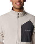 The Columbia Mens Triple Canyon Half Zip Fleece Jacket in Dark Stone & Shark