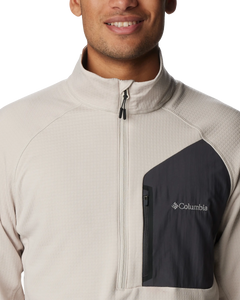 The Columbia Mens Triple Canyon Half Zip Fleece Jacket in Dark Stone & Shark