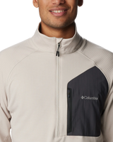 The Columbia Mens Triple Canyon Half Zip Fleece Jacket in Dark Stone & Shark