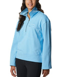 The Columbia Womens Lodge 1/4 Zip Sweatshirt in Vista Blue, Spring Blue