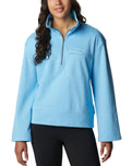 The Columbia Womens Lodge 1/4 Zip Sweatshirt in Vista Blue, Spring Blue