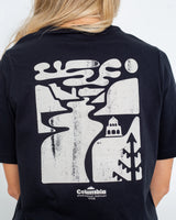 The Columbia Womens North Cascades T-Shirt in Black & Simple Gorge