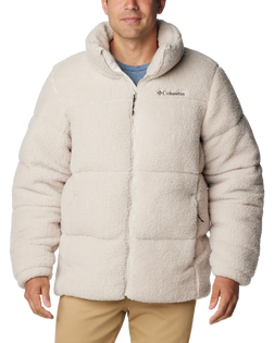 The Columbia Mens Puffect Sherpa Fleece Jacket in Dark Stone