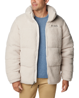 The Columbia Mens Puffect Sherpa Fleece Jacket in Dark Stone