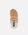 Viibe Clog Suede Cosy Shoes in Tawny Buff & Natural