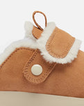 Viibe Clog Suede Cosy Shoes in Tawny Buff & Natural