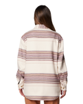 The Columbia Womens Calico Basin Shirt Jacket in Chalk Vista Stripe