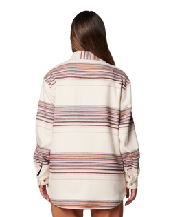 The Columbia Womens Calico Basin Shirt Jacket in Chalk Vista Stripe